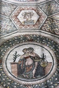 A Couple Embracing in a Roundel by Roman